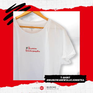 T-shirt z napisem #BiurowaRewolucjonistka